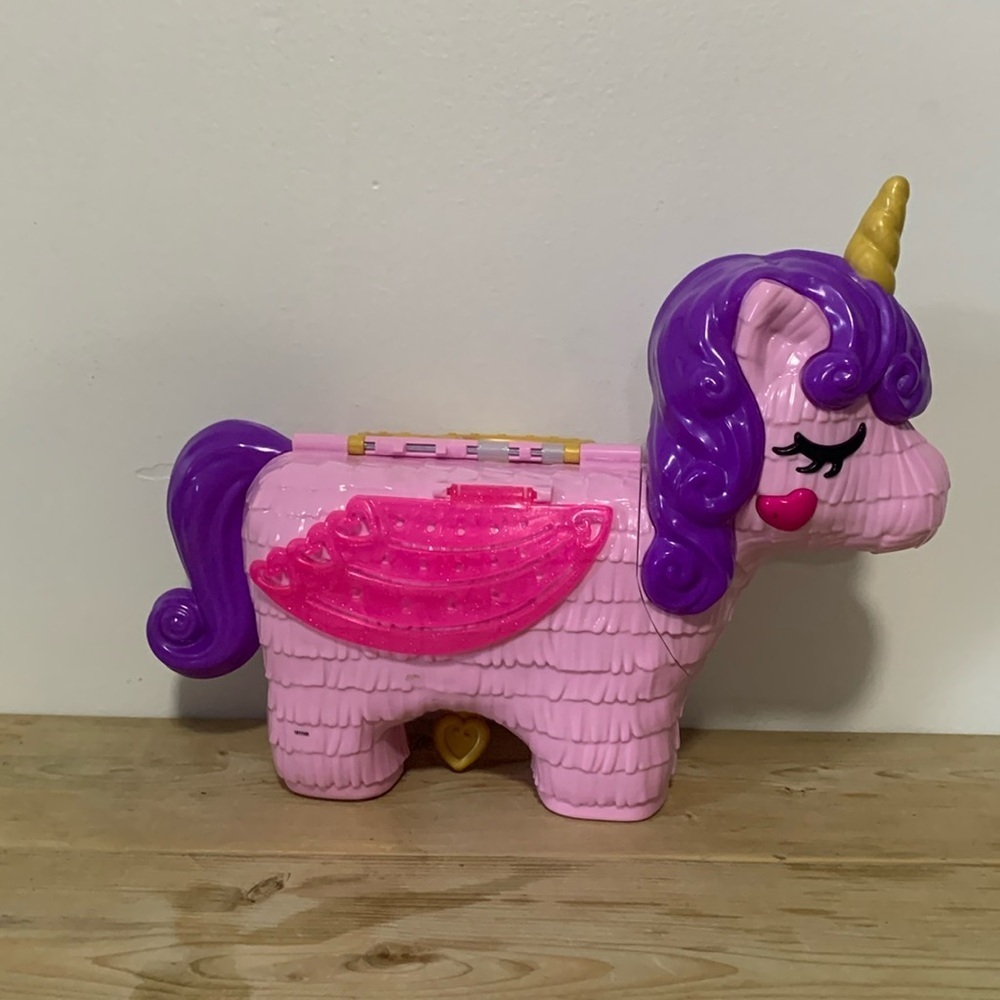 Polly Pocket Pink & Purple Unicorn Party Playset Toy